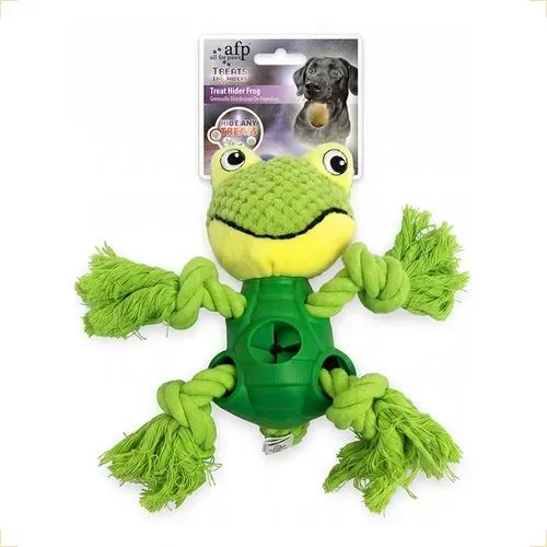 AFP Hideaway Treats Treat Hider Frog Dog Toy