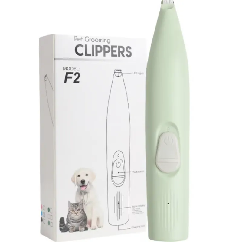 Pet Grooming Clippers F2 - Paw Hair Trimmer with LED Light
