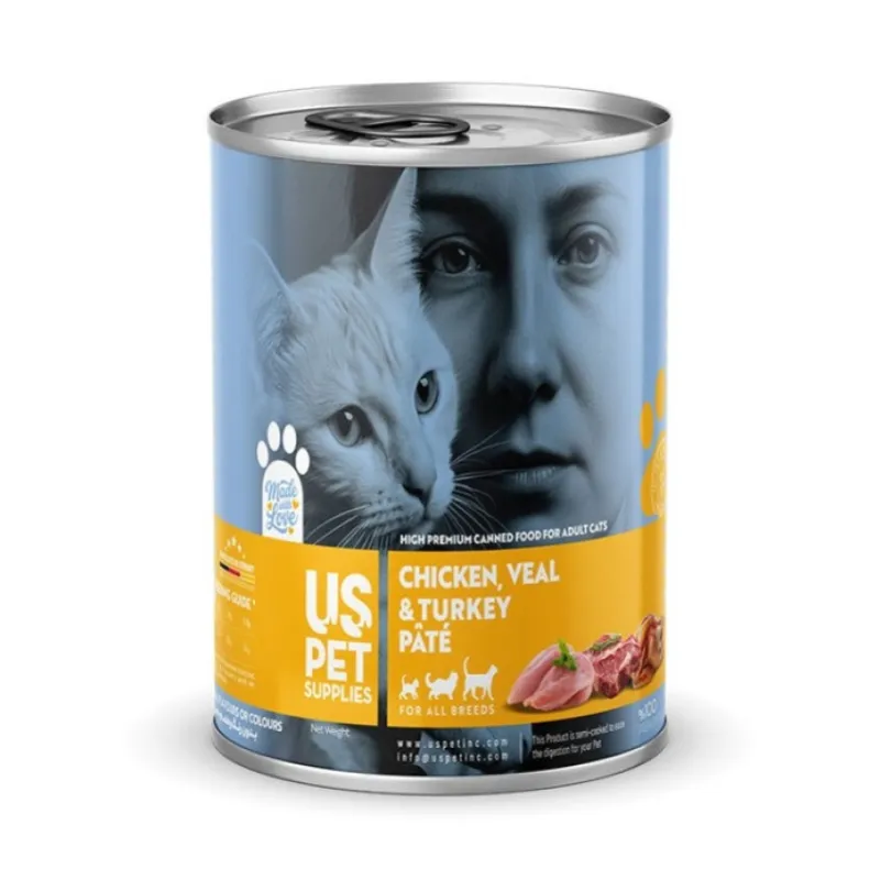 US Pet Supplies Hypermium Chicken, Veal & Turkey Pate Adult Cat Food