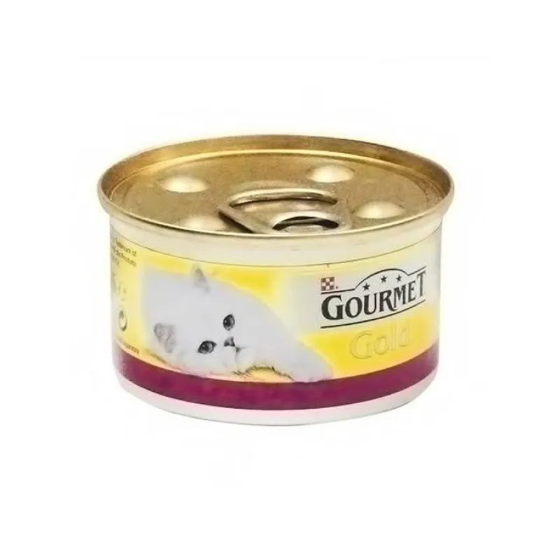 Gourmet Gold Chunk Canned Adult Wet Cat Food With Beef And Vegtabel