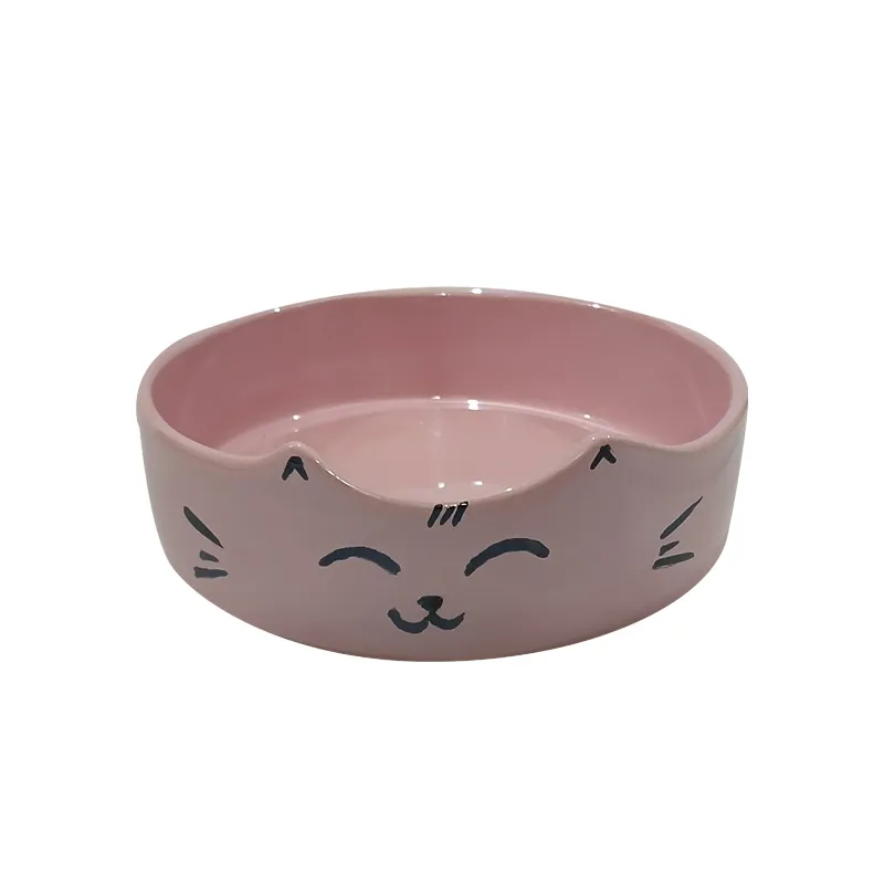 Pet Zarf Ceramic Cat Food and Water Bowl Cat Face Design