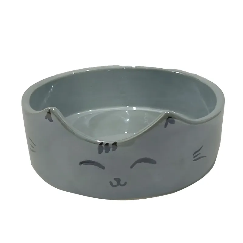 Pet Zarf Ceramic Cat Food and Water Bowl Cat Face Design