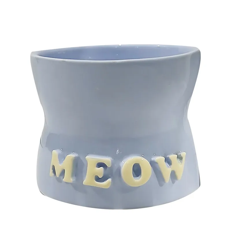 Pet Zarf Luna Ceramic Cat Bowl Meow Design