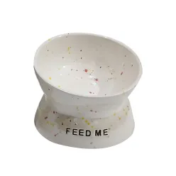 LIONA Tilted Elevated Ceramic Cat Bowl Size M