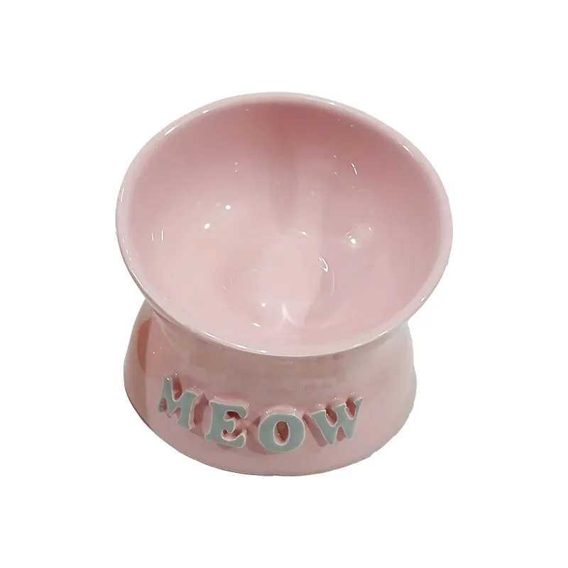 LIONA Tilted Elevated Ceramic Cat Bowl Size M