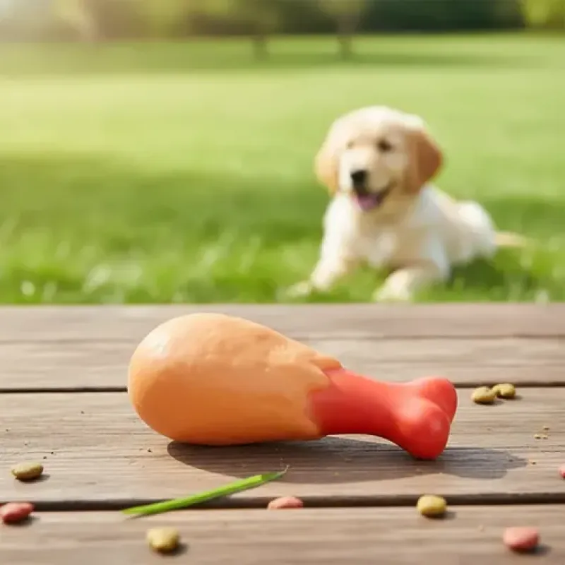PetVoQue Chicken Drumstick Squeaky Latex Pet Toy