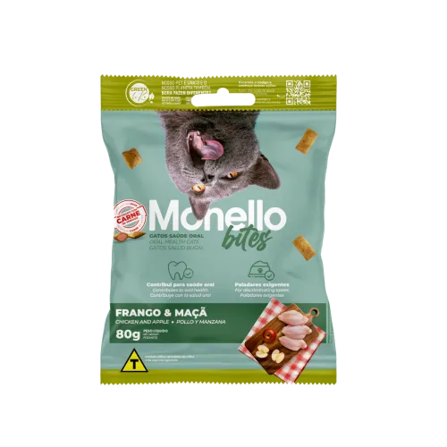 Monello Bites Oral Health Cat Treat Chicken and Apple