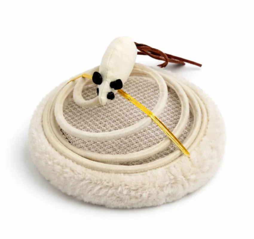 Spring Mouse Cat Toy with Plush Coil Base