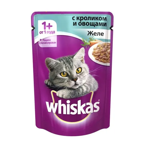 Whiskas Puoch Adult Wet Cat Food With Rabbit In Gelly