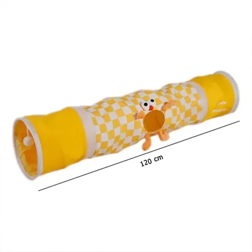 Foldable Cat Play Tunnel with Chick Toy