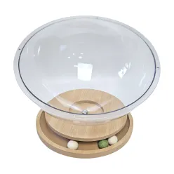 Wooden Space Capsule Cat Bed with Acrylic Dome