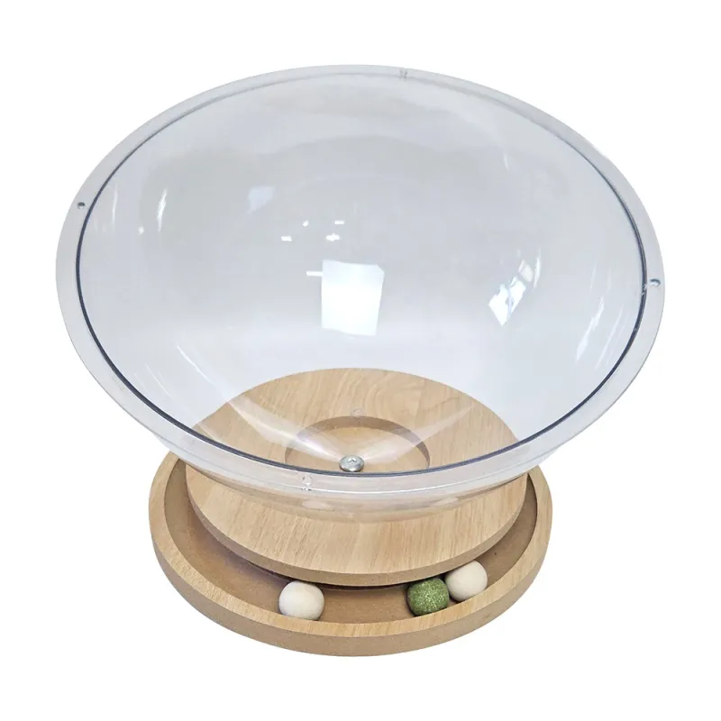 Wooden Space Capsule Cat Bed with Acrylic Dome