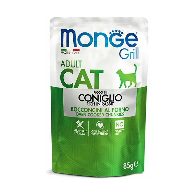 Monge Grill Adult Cat Rich in Rabbit Wet Food 85g
