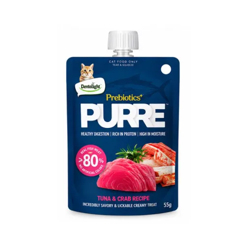 Dentalight Prebiotics+ PURRE Creamy Treats For Cats - Tuna & Crab