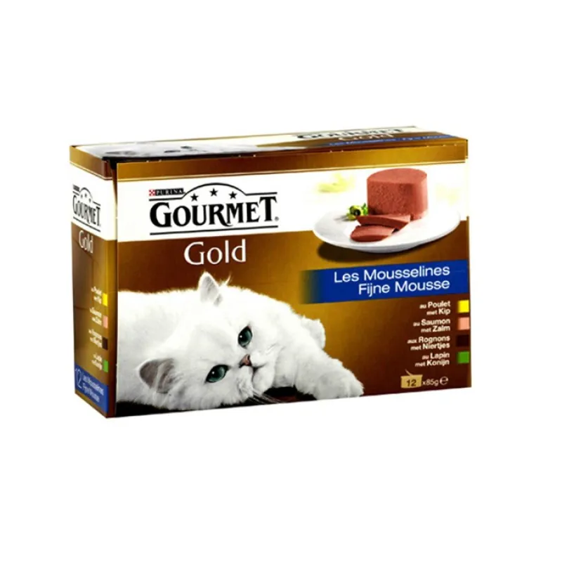 Gourmet Gold Pack Pate Canned Adult Wet Cat Food With Tunna ,Liver,Turkey,Veal