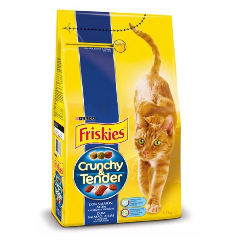 FRISKIES Crunchy & Tender with Salmon, tuna and vegetables