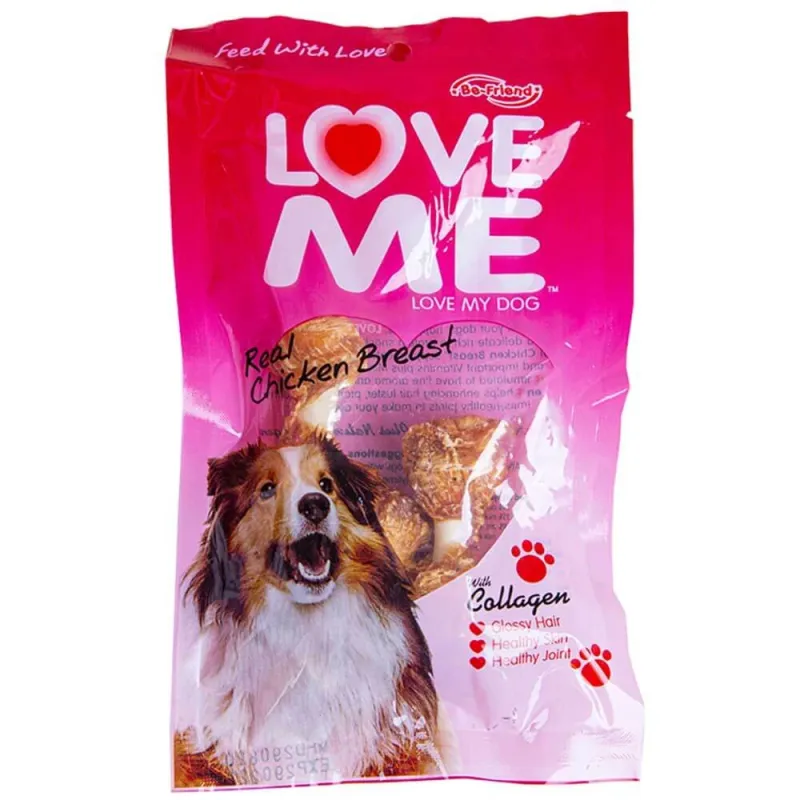 Love Me Dumbbell Bone Dog Treat With chicken Flavor