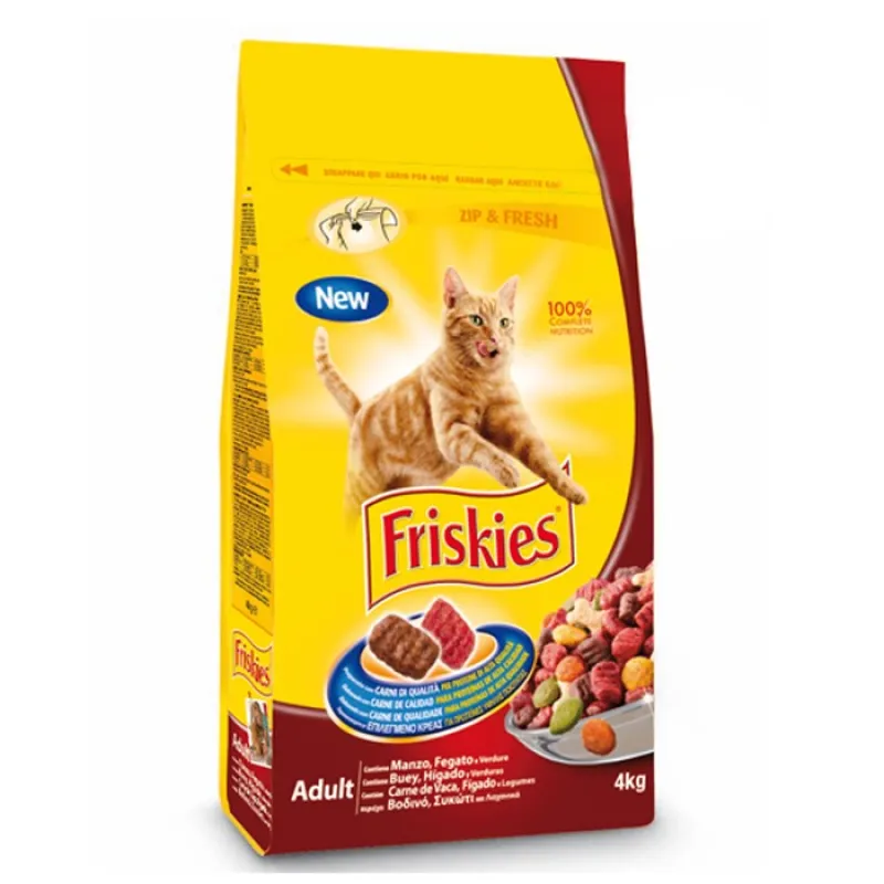 Friskies Adult Dry Cat Food With Beef ، Chicken &amp; Vegetable Flavor