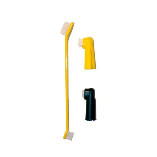  GimDog Double Sided Toothbrush And Finger Toothbrush With Gum Massager