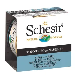 Schesir Canned Adult Wet Cat Food With Tuna Fish &amp; Hake Fish