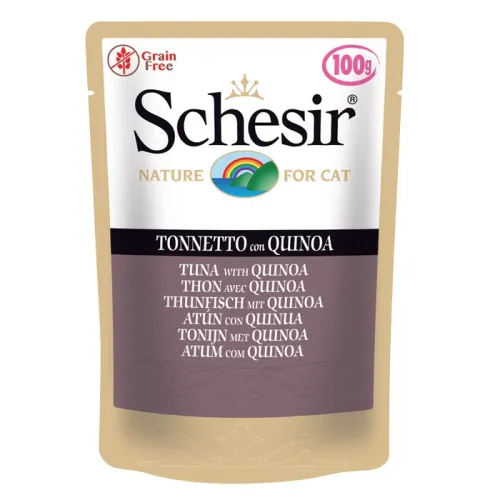 Schesir Pouch Adult Wet Cat Food With Tuna Fish &amp; Quinoa