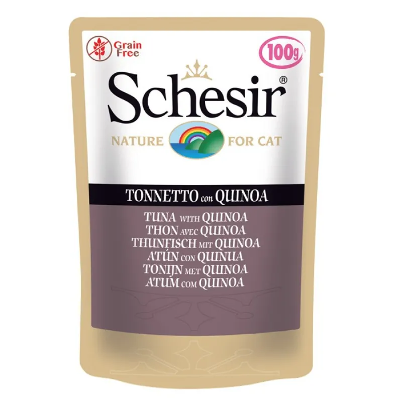 Schesir Pouch Adult Wet Cat Food With Tuna Fish &amp; Quinoa