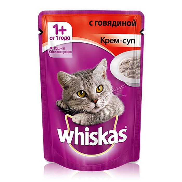 Whiskas cream soup with beef