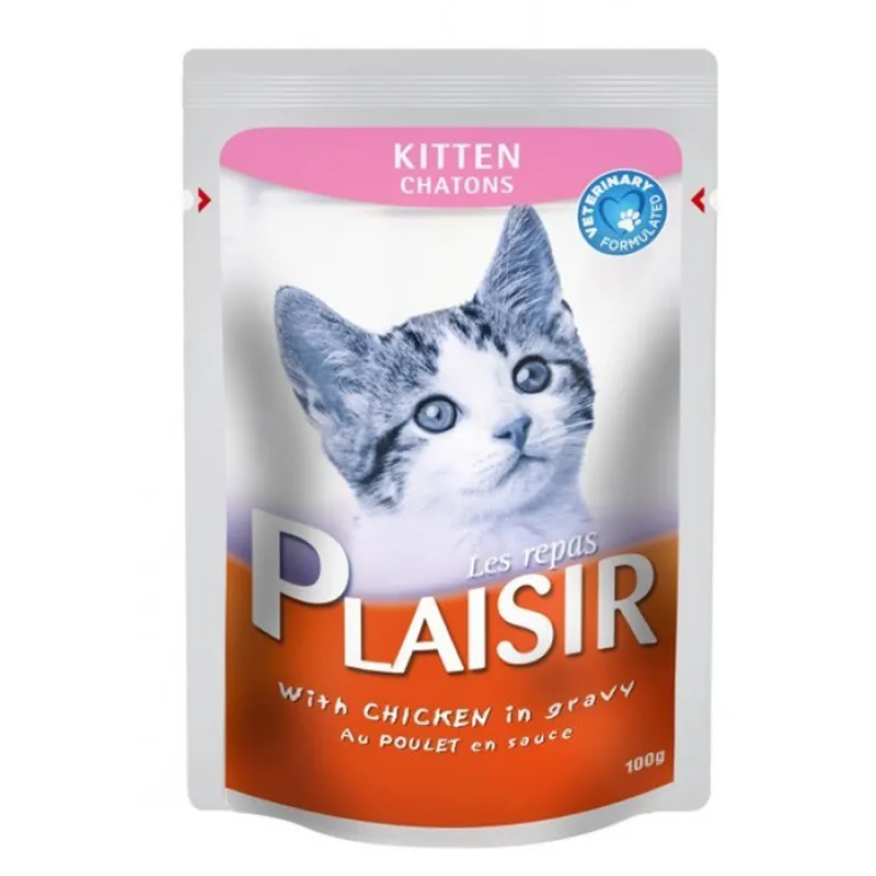 Plaisir Kitten Cat Pouch With Chicken