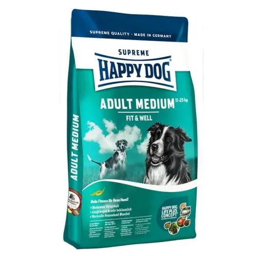  Happy Dog Fit &amp; Well Medium Beerd Adult Dry Dog Food With Chicken