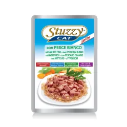  Stuzzy Cat Pouch With White Fish In Jelly