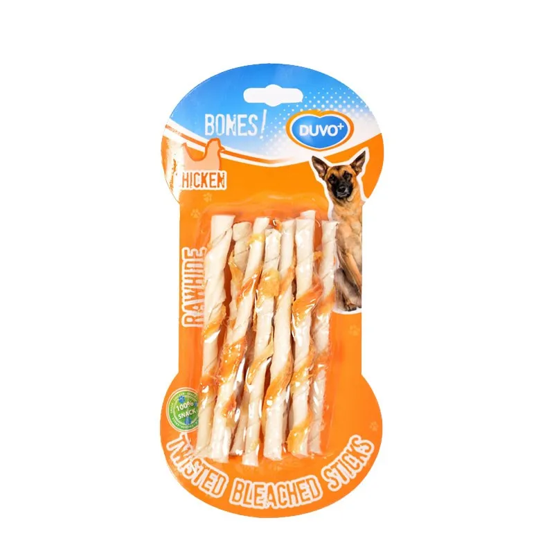 Duvo Bones Twisted Chicken Bleached Sticks 