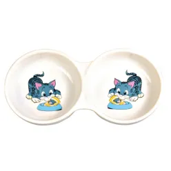 Trixie Ceramic Double Bowl Cat