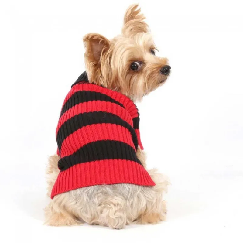 DoggyDolly knit sweater red - black striped