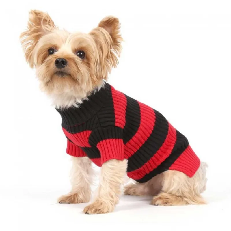 DoggyDolly knit sweater red - black striped