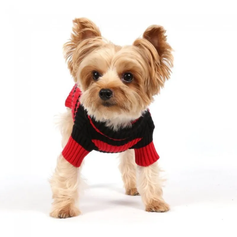 DoggyDolly knit sweater red - black striped