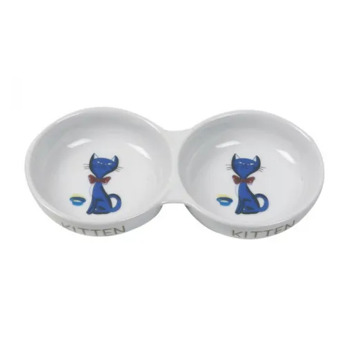 Cat Dish Porcelain Double