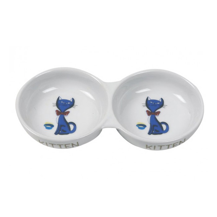 Cat Dish Porcelain Double