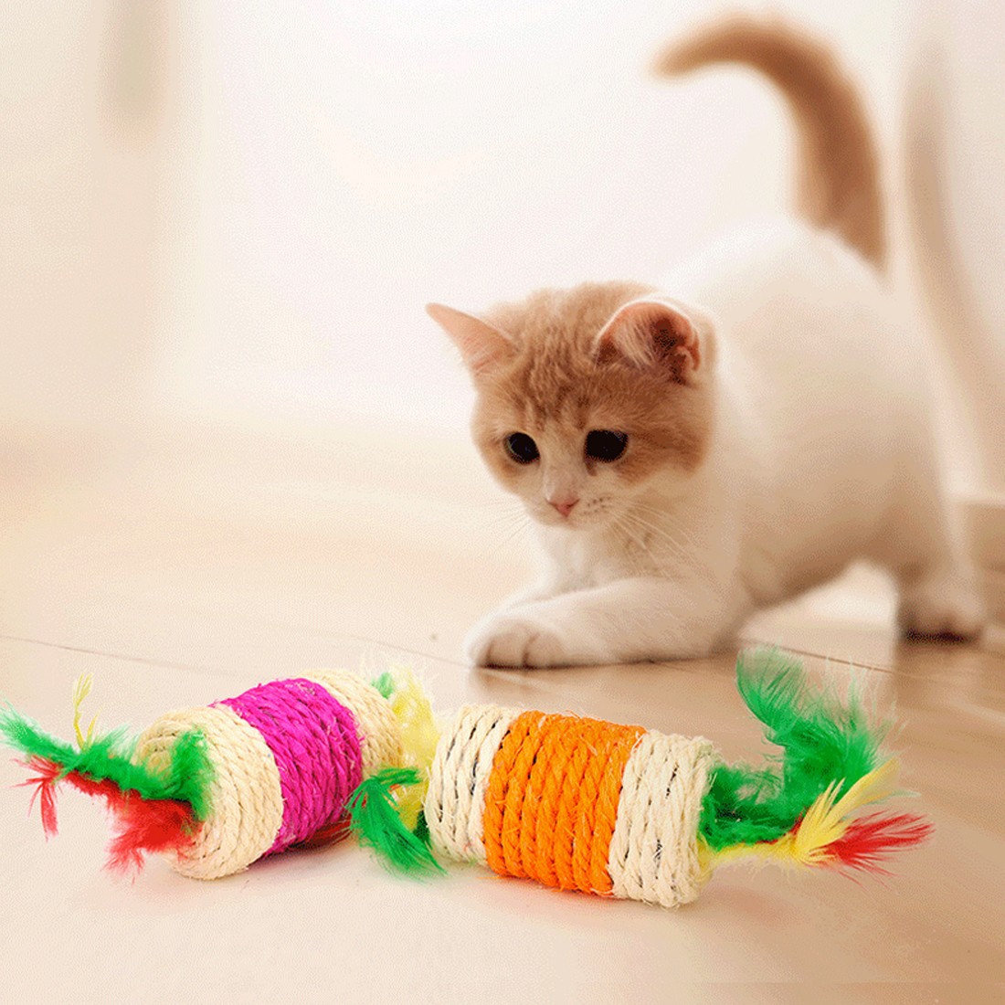 Cat Toys Rolling Sisal Scratching