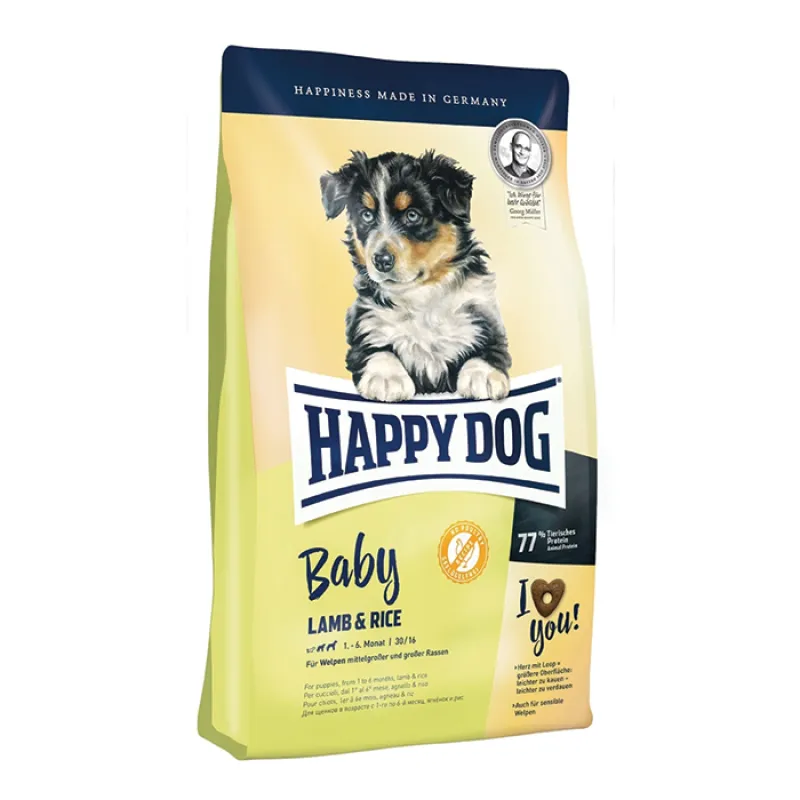 HappyDog Supreme 1 month or more Small Breed Puppy Dry Dog Food With Lamb &amp; Rice