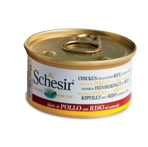 Schesir Canned Adult Wet Cat Food With Chicken Fillet &amp; Rice Flavor In Gravy