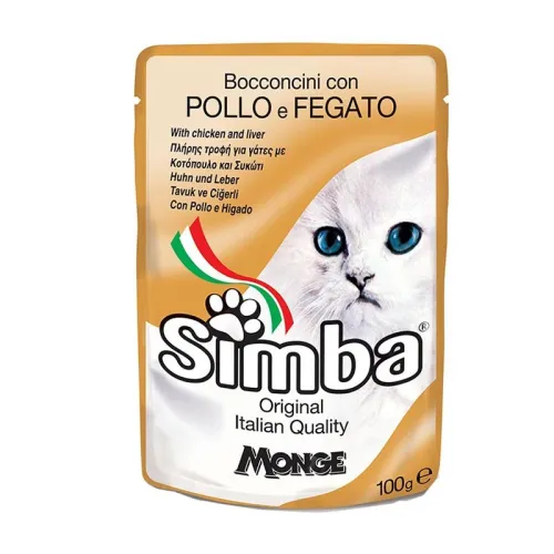  Simba Pouch Adult Wet Cat Food With Chicken &amp; Liver Flavor In Gravy