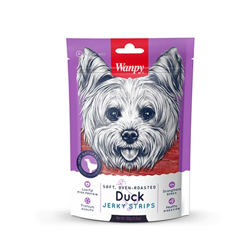 Wanpy Jerky Strips Dog Treat With Duck