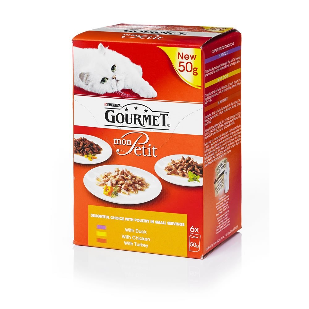 Gourmet Mon Petit Pack Chunk Canneds Adult Wet Cat Food With Poultry 