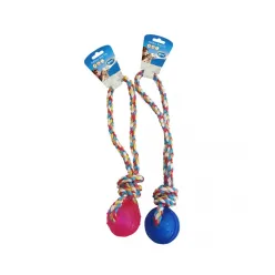 Tpr ball with rope handle Blue/pink 