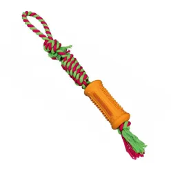 Trixie Denta Fun Natural Rubber Playing Rope With Stick