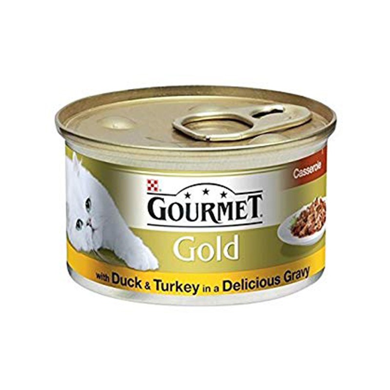 Gourmet Gold Chunk Canned Adult Wet Cat Food With Duck &amp; Turkey Flavor