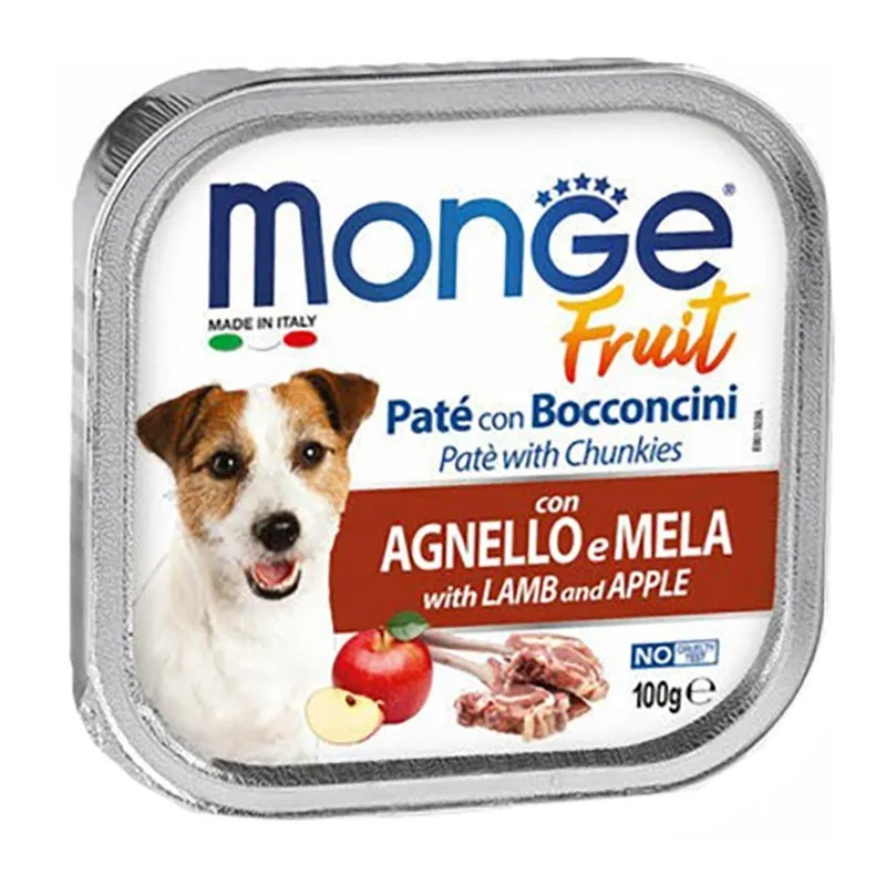 Monge Vom Adult Wet Dog Food With Lamb &amp; Apple Flavor