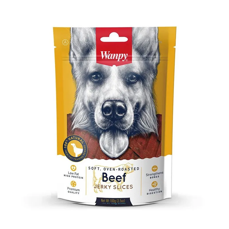 Wanpy Jerky Slice Dog Treat With Beef