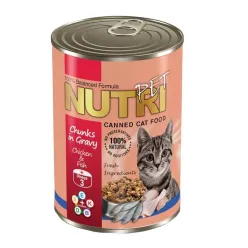 Nutripet Chunks Canned Adult Wet Cat Food With Chicken &amp; Fish Flavor In Gravy