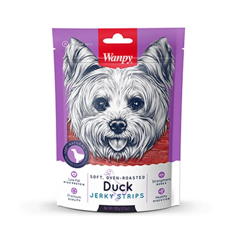 Wanpy Jerky Strips Dog Treat With Duck Flavor